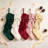 Christmas Stocking Decorations Velvet Stockings with Decorative Bow, Large Xmas Hanging Stylish Indoor Festival Supplies Socks for Fireplace, Mantel,