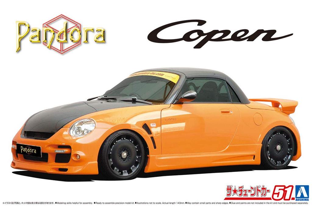 AOSHIMA The Tuned Car Series Daihatsu PANDORA TYPE887 EVOII L880K Copen 2002 Plastic Model 1/24 No.51
