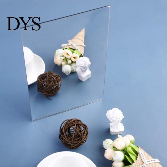 Bathroom Mirror Decal Self Adhesive Flexible Waterproof Reflect Clear Home Decoration Square Shape Living Room Sticker
