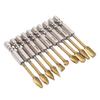 10PCS   Burr Set 1Celsius4 Inch Shank Ti Plated Tungsten Steel Double Cut Burr Bits for Metal Wood Stone Grinding Deburring Carving