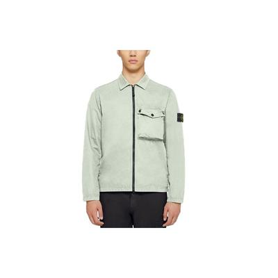 Ss21 Culoare Solidă Buzunar Unic Insignă cu Logo Jachetă Casual Bărbați jachete Verde Deschis 7415117WN-V0152