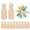 10pcs 75mm Male DIY Painting Dolls Wooden Children Painting Figure Toy Craft