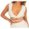 Missy Empire Womens/Ladies Linen-Look Wrap Around Sleeveless Crop Top
