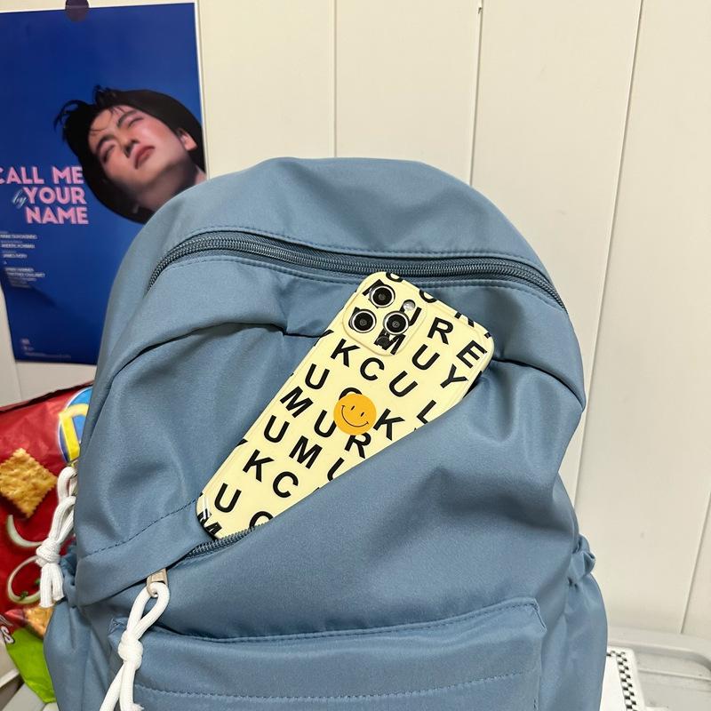 Schoolbag Classic Junior high school schoolbag for women, niche design sense, student backpack for girls, simple casual backpack for men