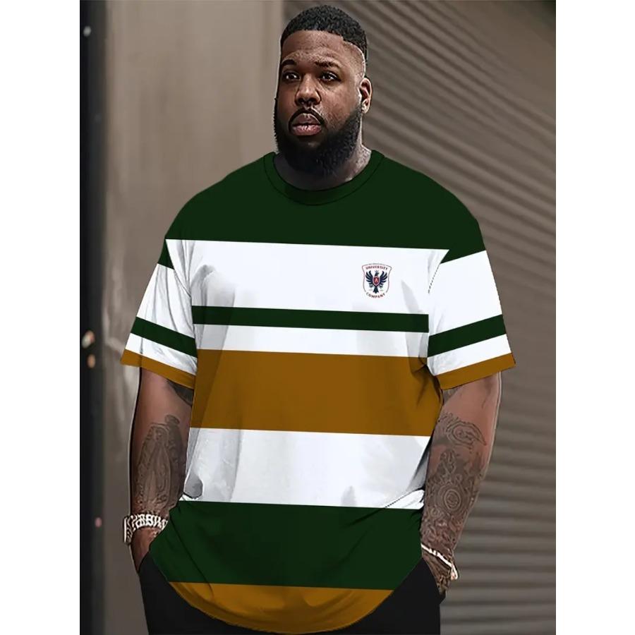 Pánské tričko nadměrné velikosti XL-7XL s krátkým rukávem a kulatým výstřihem, vintage ležérní, velké velikosti