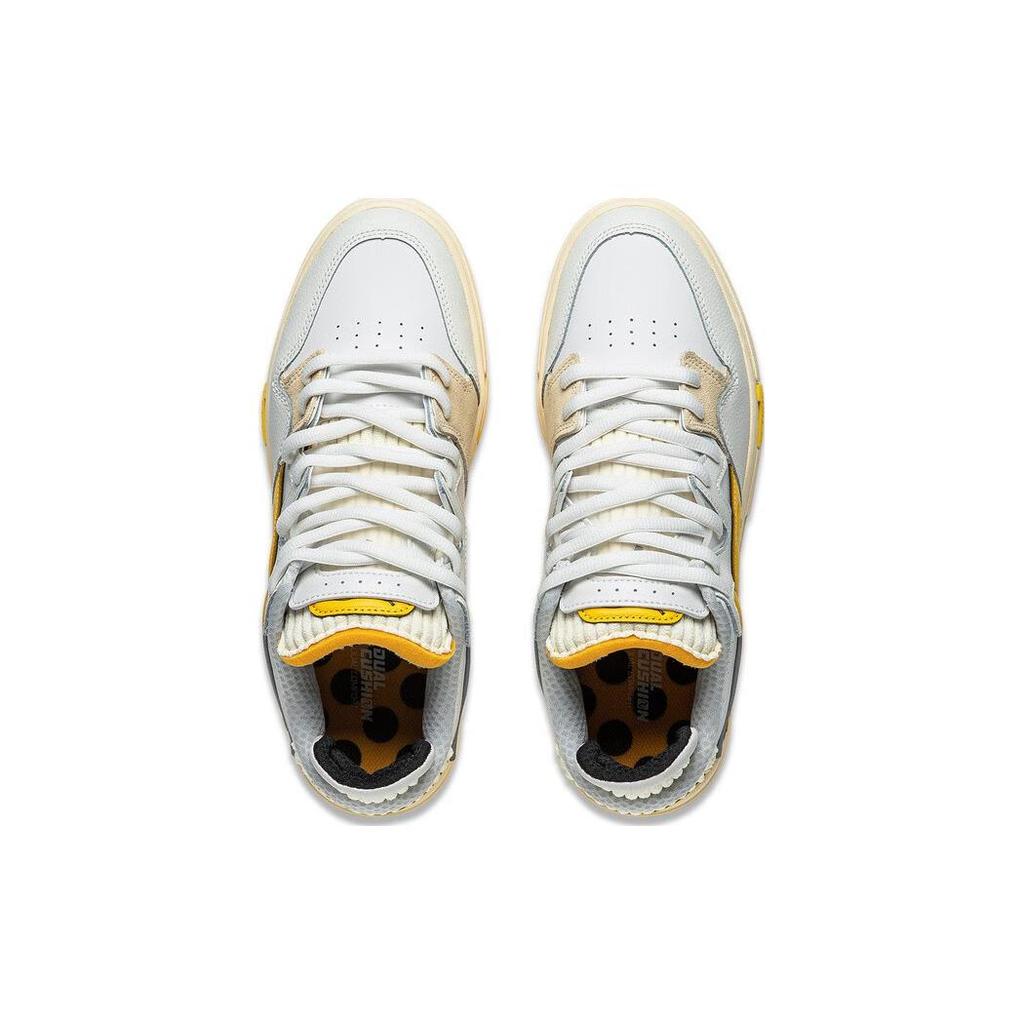 New LiNing Wave Pro Durable Breathable Low Top Skateboard Shoes Men's White Yellow AECS093-1