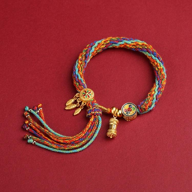 Elegant Tibetan Bracelet Memorial Bangle Simple Fringe Hand Strings for Women