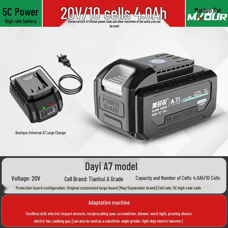 Universal A7 20V Cordless Multi-Tool: Electric Wrench, Angle Grinder, Hammer, Drill, Circular Saw.