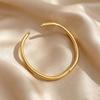 Gold Color Stainless Steel Can Open Cuff Bangle High Polished Minimalist Bracelet Jewelry for Women Birthday Anniversary Gifts