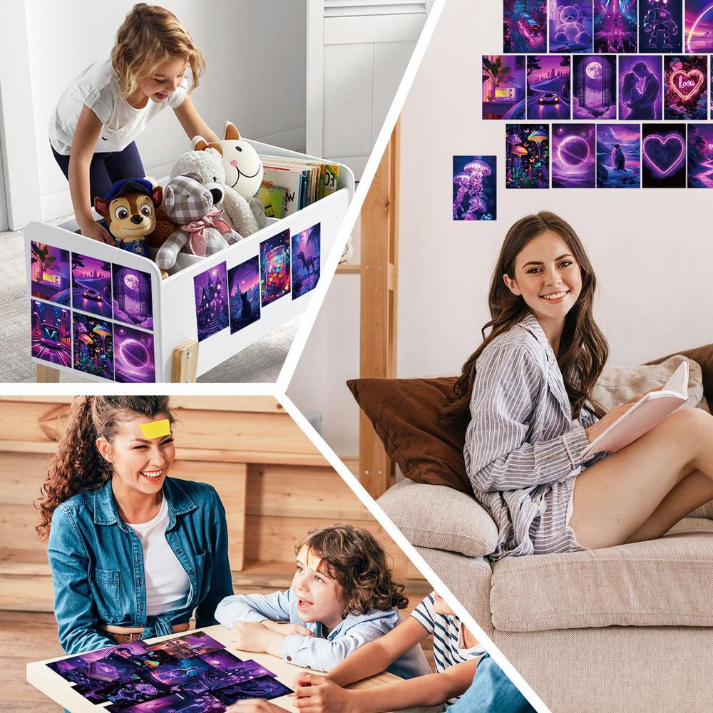 Wall Collage Postcard Set 50X Romantic Sunset Wall Collage Cards Decor Artistic Wall Pictures for Tile and Glass Walls Room