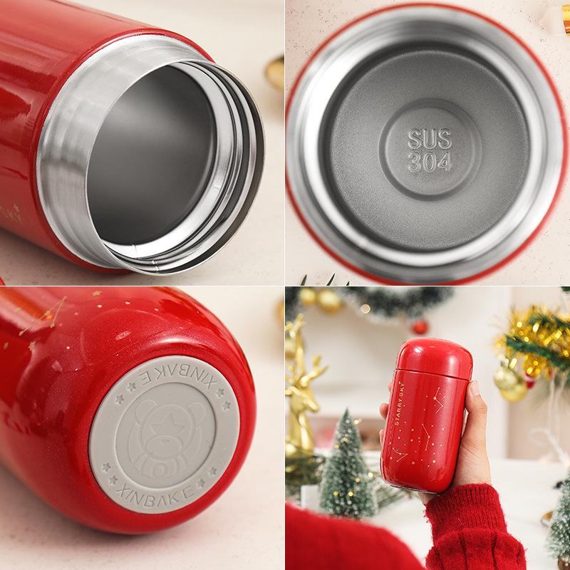 Tazza termica portatile e carina a forma di uovo, cielo stellato, doppio strato in acciaio inox 304, isolamento sottovuoto - Per coppie