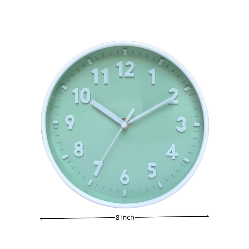 Battery Operated Silent Clocks 8 Inch Round Clocks Office Decoration 3D Number Wall Clock Children