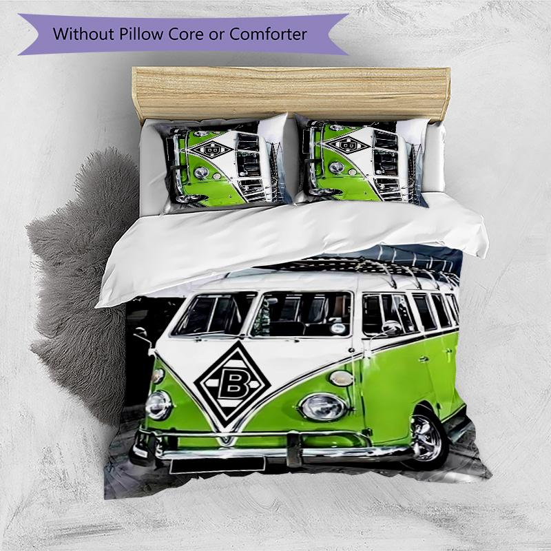 3pcs Borussia Monchengladbach logo pattern bedding set duvet cover set includes duvet cover &pillowcases,perfect all season bedroom decoration&gift