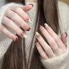 Cat Eye Bowknot Whitening Nails: Wearable, Detachable, Student-Friendly, Semi-Handmade Manicure.
