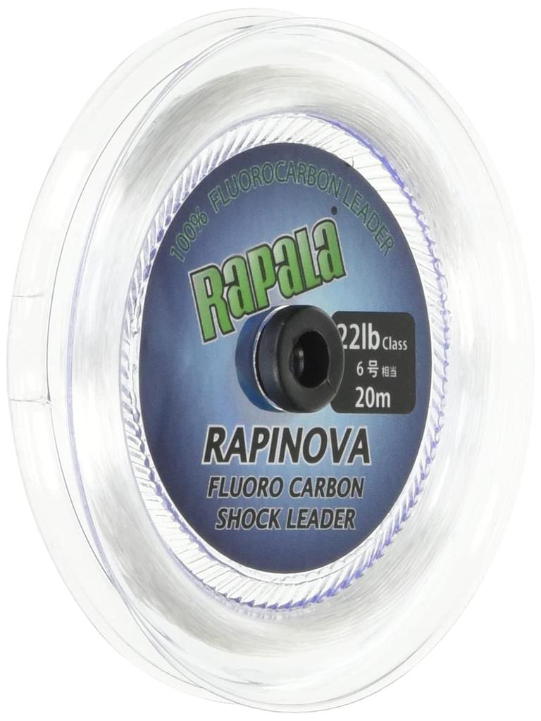 Rapala Rapinova Shock Leader, 20m, 6.0 22lb Fluorocarbon, Průhledný, RFL20M22
