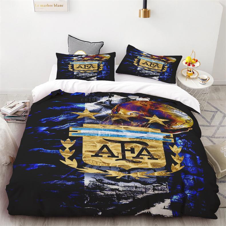 Duvet Cover Set Football Star Messi Printed Soft And Comfortable Bedding Polyester Single Double Bedding Set Children Gift