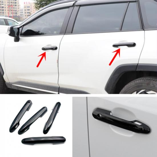 Bright Black Front Door Handles Cover Trim For Toyota RAV4 -2025