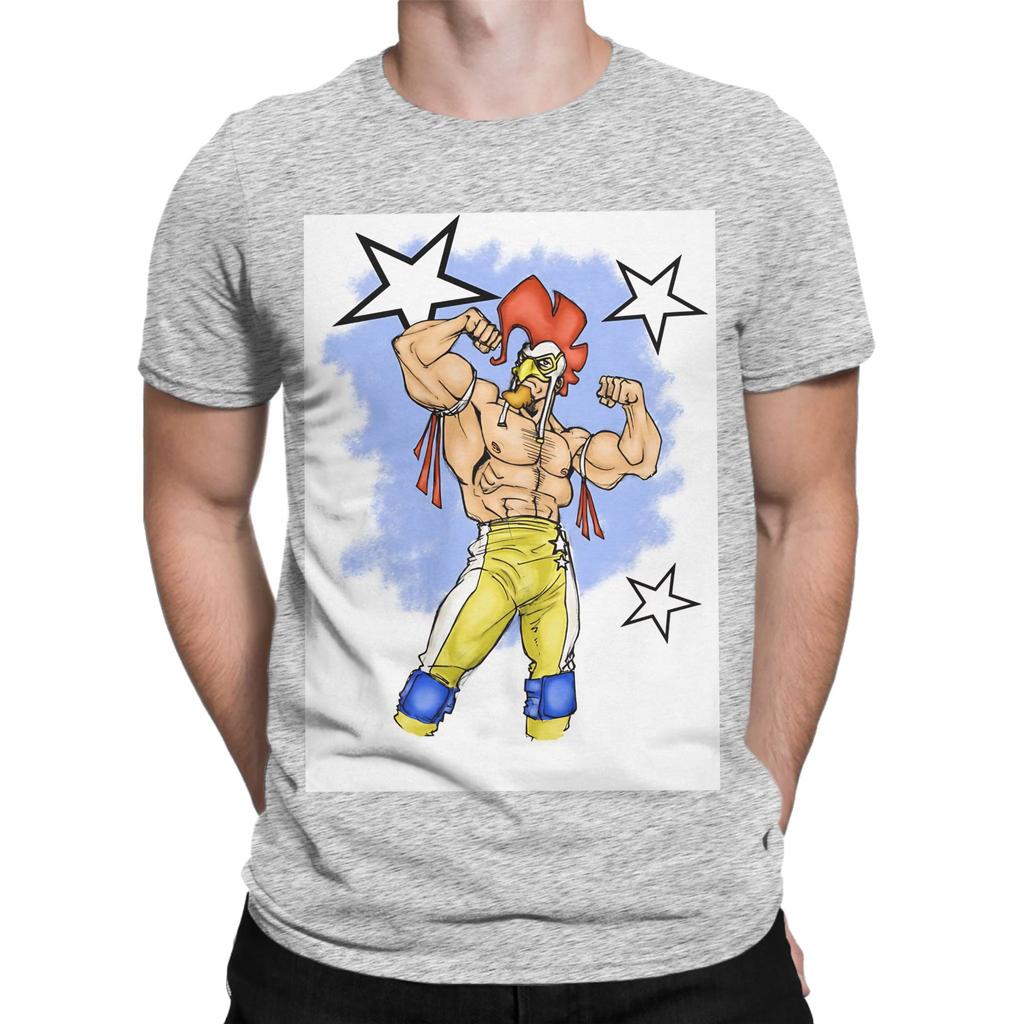 Pollo Luchador Novelty Graphic 100 Cotton Tshirt Luchador Tees Tops For Unisex