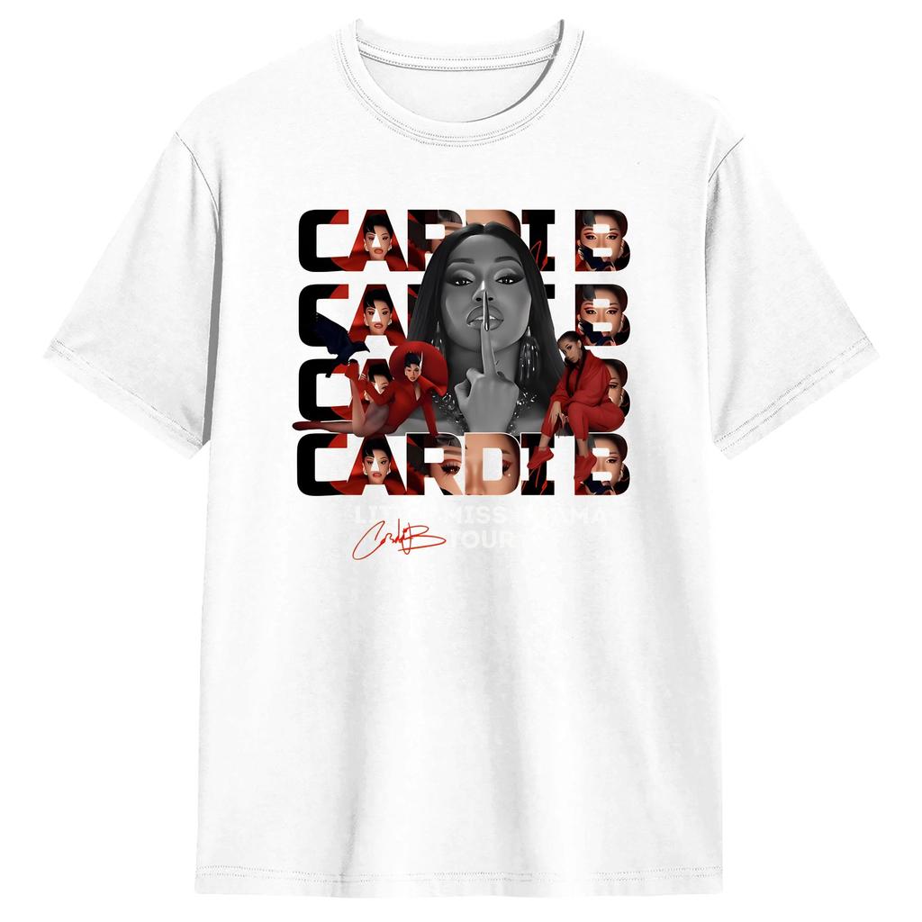 Cardi B Little Miss Drama Tour 2026 T Shirt Summer Funny T Shirts Pure Cotton Trendy Cool Tee Shirt For Unisexs Design Top Tees