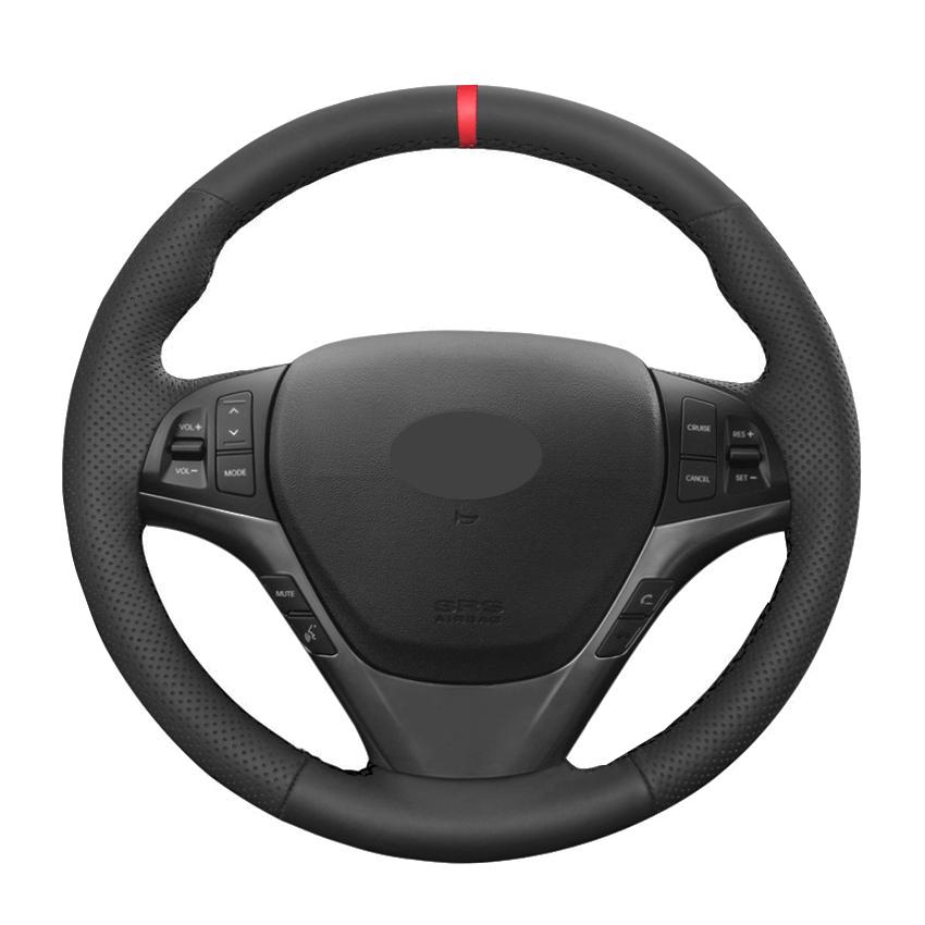 Hand Sewing Car Steering Wheel Cover Wrap For Hyundai Genesis Coupe 2010 2011 2012 2013 2014 2015 2016 Volant Funda Volante