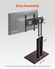 VEVOR Universal TV Stand, Table Top TV Stand for 32-70 Inch Screens, Swivel and Height Adjustable TV Mount Stand Holds Up To 99 Lbs with Power Strip