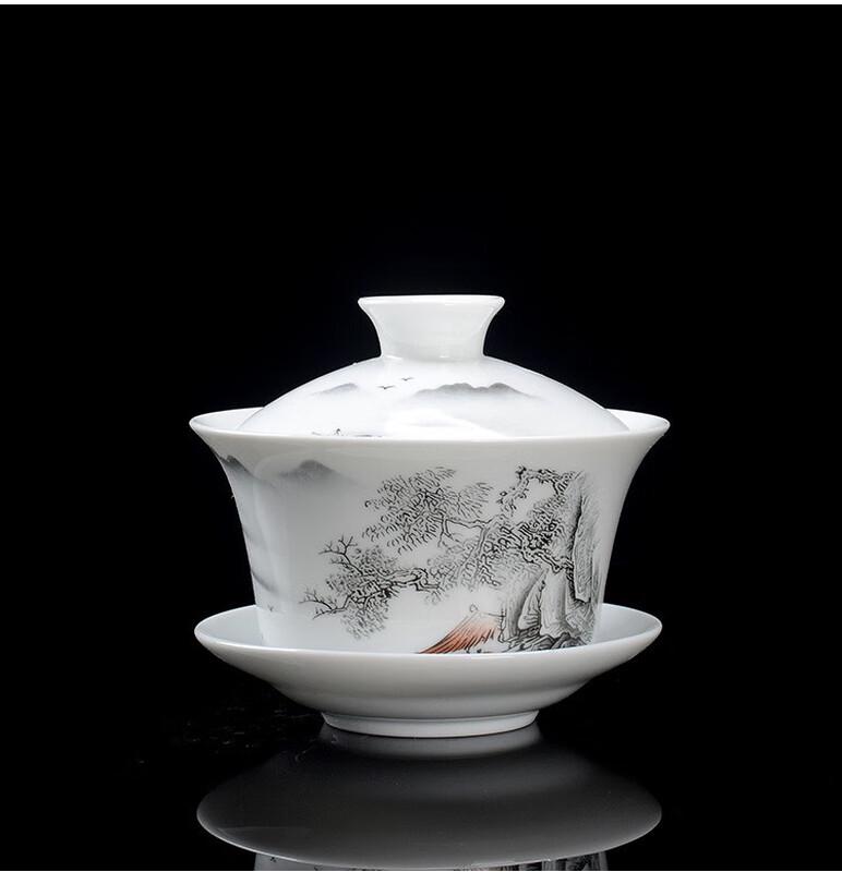 Naijiang Blue and White Ceramic Gaiwan Tea Bowl