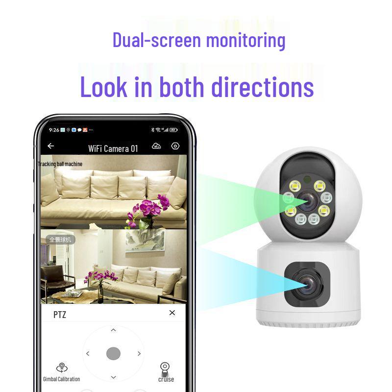 6D 360° Pan-Tilt WiFi HD Camera: Home/Outdoor Infrared Night Vision Intercom
