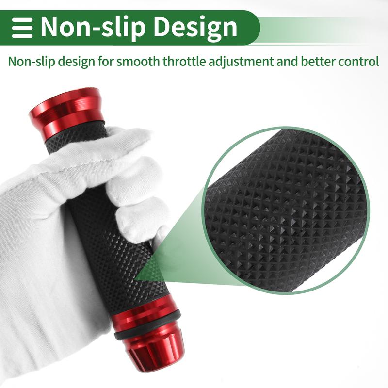 Motoforti Universal Motorcycle Hand Grips Cover Rubber Aluminum Alloy Handlebar Cover for Motorcycle Scooter Bicycle ATV 1pair