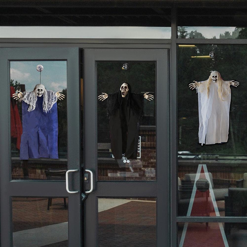 1Pc Creepy Skeleton Face Hanging Ghost Halloween Decoration Horror Haunted House Halloween Props Supplies