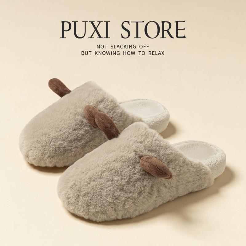 

Женские роскошные плюшевые тапочки из шерсти Puxi Moose: Уютная хлопковая домашняя и повседневная одежда 36-37 хаки