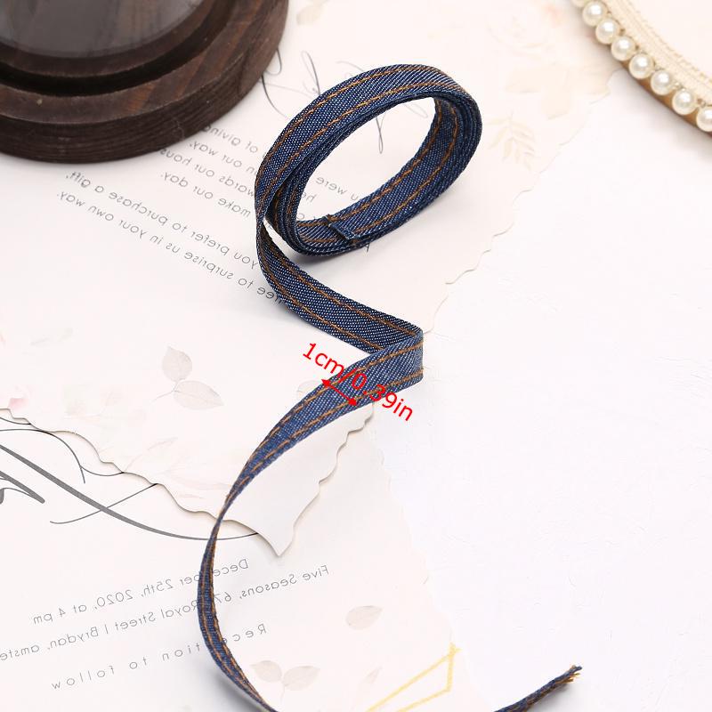 1Roll Versatile Hair Accessories Dark Blue Bag Straps Cowboy Webbing Creative Handicrafts DIY Gift Packaging