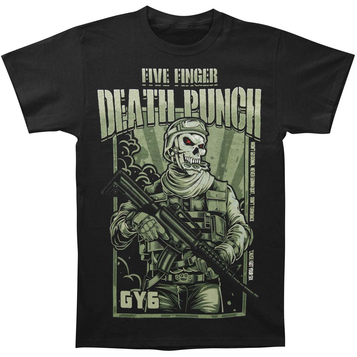 Men s Five Finger Death Punch War Soldier Slim Fit T-shirt Small Black M