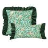 BUYNOW GreenBlue Flowers Jacquard Hollandaise Lace Pillowcase Vintage Pastoral Living Room Sofa Cushion Cover Home Bedroom Decor