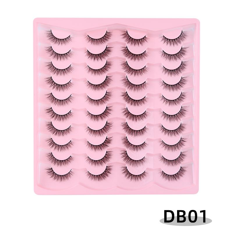 20 Pairs of Chemical Fiber False Eyelashes, European, American and Middle Eastern Natural Three-dimensional Slender Curled Eyelashes 2026