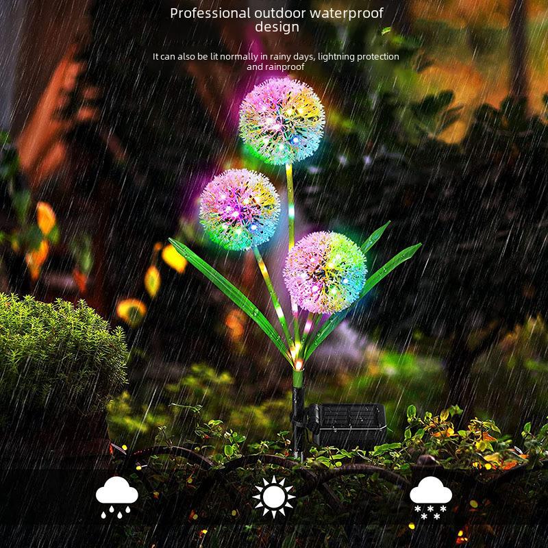 

Светильники для одуванчиков на солнечных батареях, 3-х головные уличные светильники для сада на солнечных батареях, светодиодное ландшафтное освещение, водонепроницаемый светильник для газона, украшения дорожек, двора, патио 3 onion flowers with lights, 1