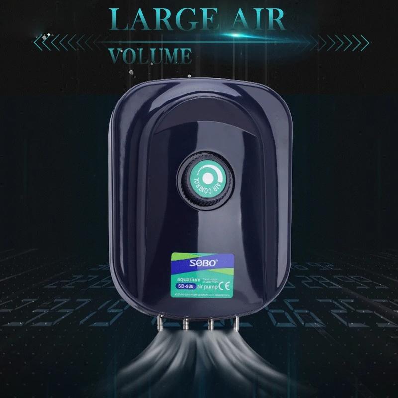 Silent Aquarium Oxygen Air Pump Fish Tank Adjustable Volume Oxygenator Air Compressor Aerator