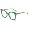 Large Frame Cat Eye Flat Mirror, Simple Light Board, Personalized Contrasting Color Glasses Frame For Women