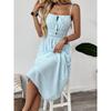 YYFS Women's Fashion Summer Spring Stripe Print Sleeveless Suspenders High Waist Casual Dresses