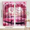 2 Stück puderfarben floral retro Auto Valentinstag Verdunkelungsvorhänge süßer Stil Schlafzimmer Wohnzimmer Stangentasche Dekoration