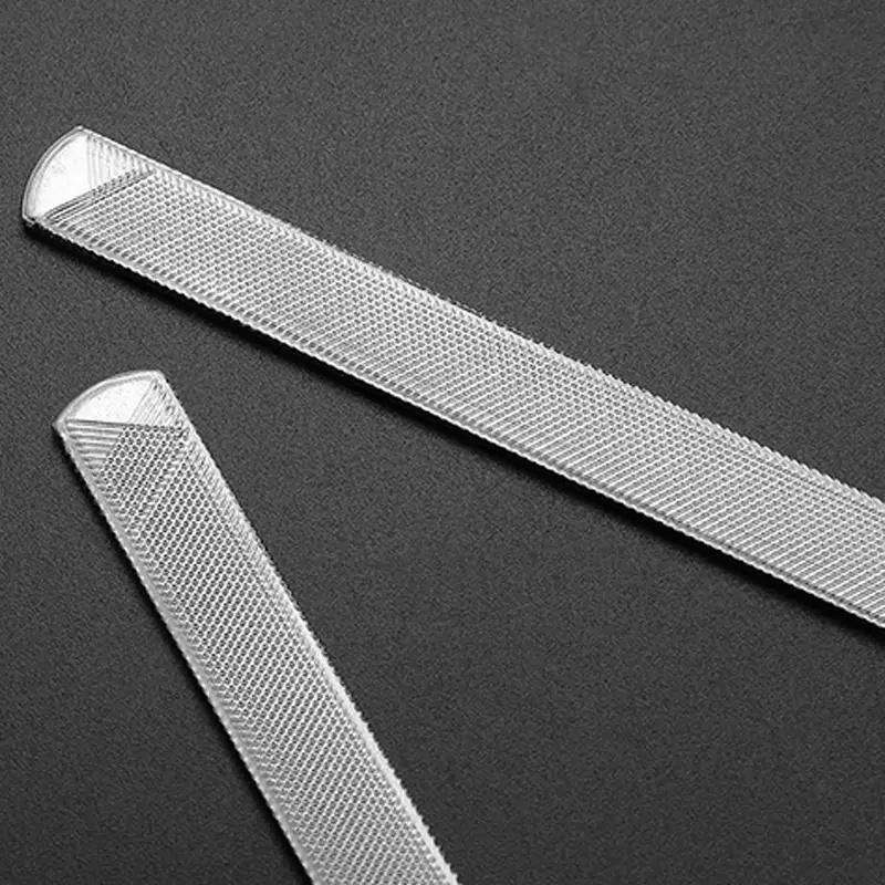1PCS Stainless Steel Four-sided Nail File/Gray Nail File/Toenail File To Remove Dead Skin Nail Tool,Double Side Manicure Tools