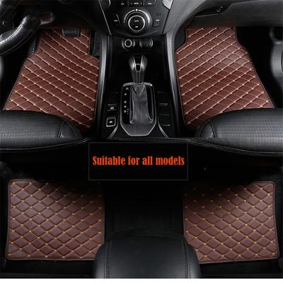 4Pcs PU Leather Car Floor Mats Front Rear Set