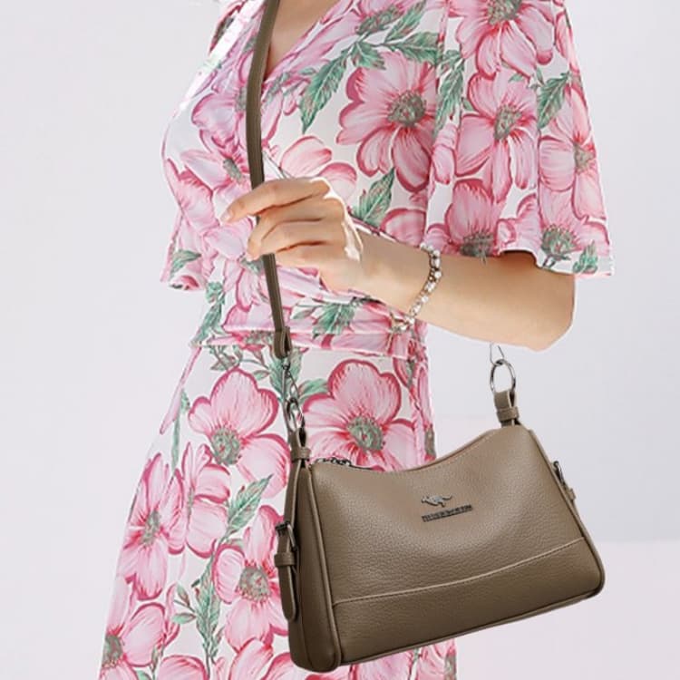 Lychee pattern leather crescent moon small bag single shoulder messenger women's bag