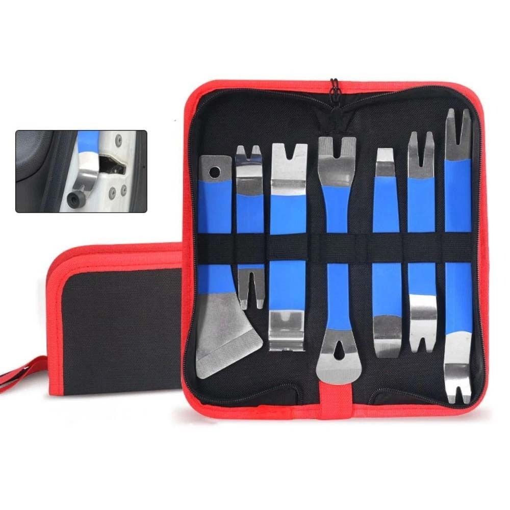 7Pcs/set Non-slip Car Radio Remover with Storage Bag Car Buckle Pry Tool Car Buckle Screwdriver