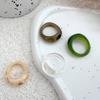 SHIXIN 4 Styles Bohemian Smooth Surface Acrylic Resin Ring for Women Vintage Elegant Irregular Finger Rings New Trendy Jewelry
