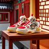 Anta Kids Synthetic Leather Arc Light Trendy Fashion Lightweight Shock Absorption High Top Kids Skate Shoes Men Skate Shoes White Red A12448095-4