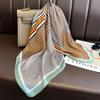 Imitation Silk Square Scarf For Women SpringSummer Print Shawl Decoration Bandanna Neckerchief Luxury Headband Hijab