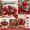 Decorative Plastic Flowers for Table Centerpieces 23Pcs Artificial Poinsettia Flowers, Lifelike Flower Arrangement Home Office Wedding Indoor