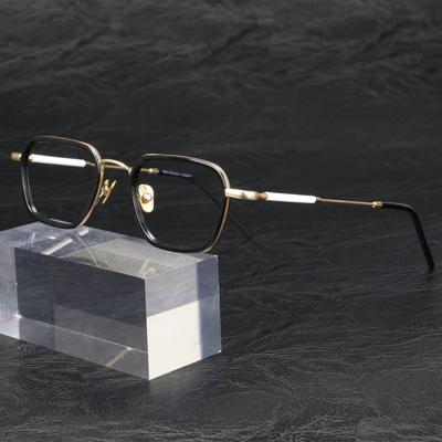 22002 Gafas de Montura Completa de Titanio Puro de Moda para Hombres y Mujeres - Estilo Retro, Ajuste para Rostro Grande
