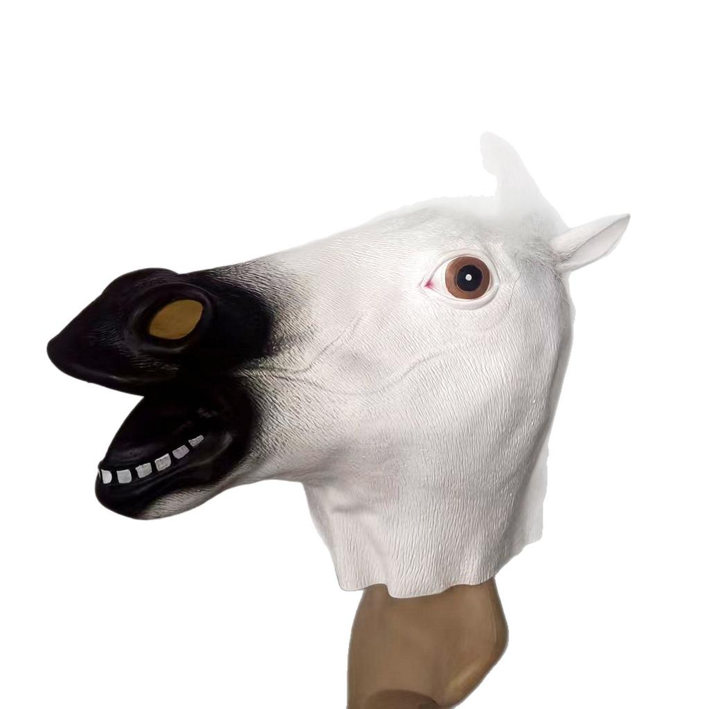Halloween Horror Funny Animal Horse Head Latex Mask cos Masquerade adult performance costume props