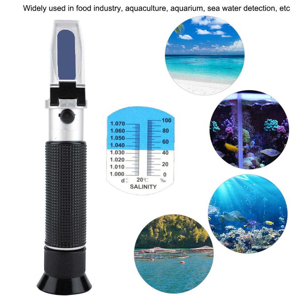 

Handheld 0 100percent Salinity Refractometer Salinometer Sea Water Salt Concentration Tester Meter